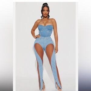 Fashion Nova BETTER WITH YOU MESH BOOTCUT JEANS